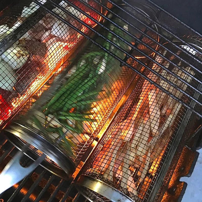 panier-grill-barbecue-cylindrogrill-sur-la-braise