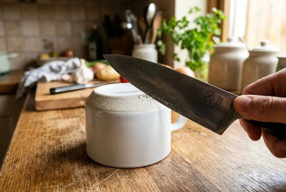 Comment aiguiser un couteau avec un verre facilement