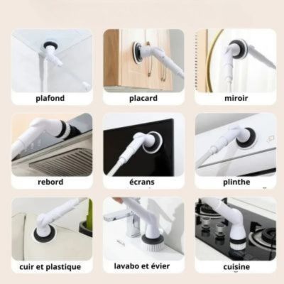 ACCESSOIRES MAISON - BROSSE DE NETTOYAGE ÉLECTRIQUE | REVO 6 EN 1™ - Jcpcook