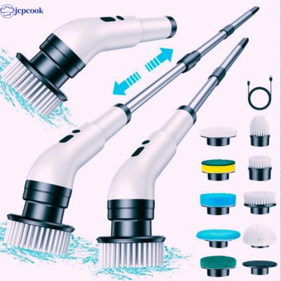 Brosse électrique multifonction REVO 6 en 1 avec têtes interchangeable pour carrelage et salle de bain, brosse cylindrique et accessoires de nettoyage.
