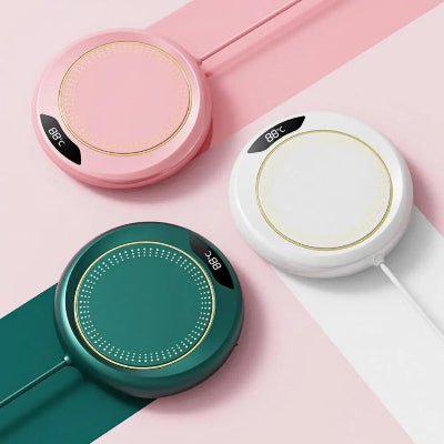les trois couleurs de chauffe tasse, rose, blanc, et vert.