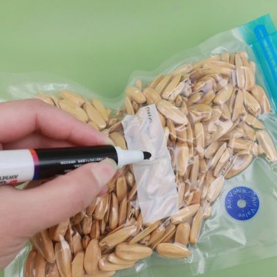 écriture sur sac sous vide alimentaire