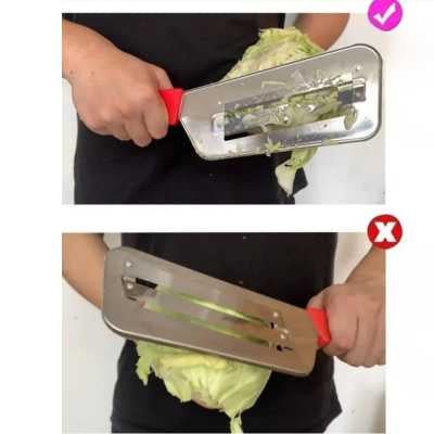 image montrant que l'éplucheur à légumes double lame n'est fait que pour les droitiers