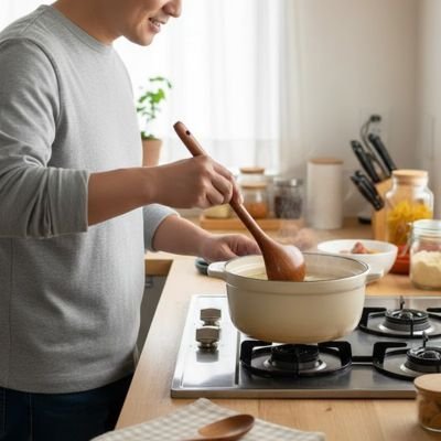 homme-melangeant-une-marmite-avec-louche-en-bois
