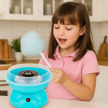 machine barbe à papa fait un bonbon bleu