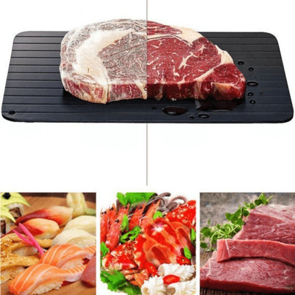 Plateau Décongélation Rapide Aluminium, Conductivité Thermique Supérieure Sans Électricité, Bac Rangement Intégré Dégivrage 360° pour Viande Poisson Aliments Surgelés Plateau Décongélation Rapide Aluminium, Conductivité Thermique Supérieure Sans Électricité, Bac Rangement Intégré Dégivrage 360° pour Viande Poisson Aliments Surgelés