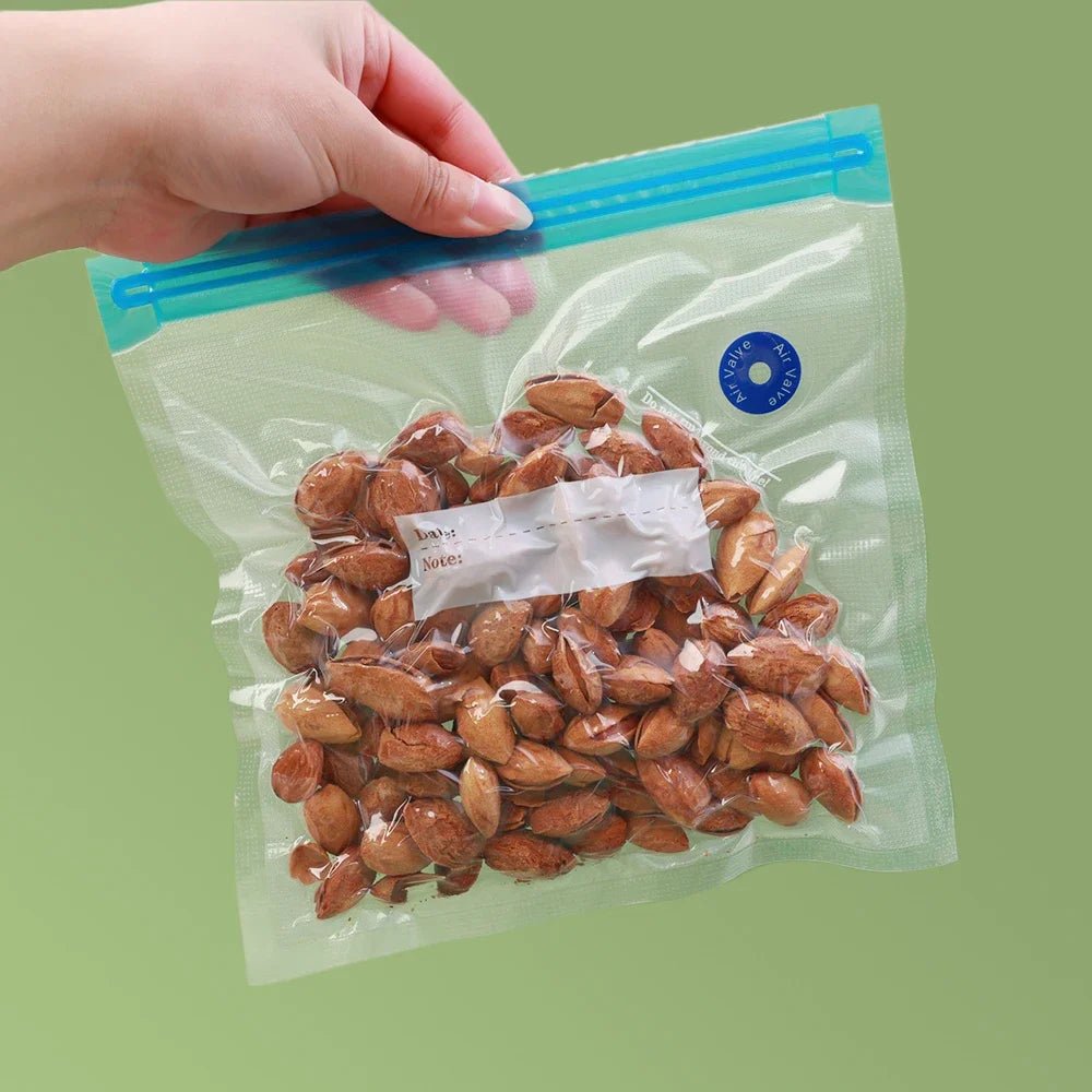 sac sous vide alimentaire rempli de pistaches