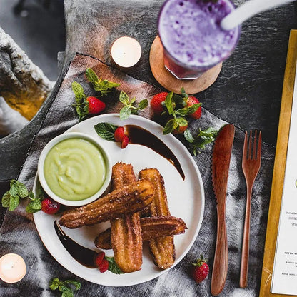 USTENSILE DE CUISINE EN BOIS - COUVERTS EN BOIS PHOEBE - ENSEMBLE 24 PIÈCES - Jcpcook