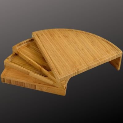 Planchettes en bambou tournantes pour plateau charcuterie et fromage, ensemble empilable et rotatif.