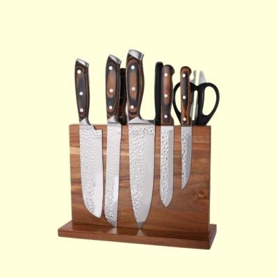 USTENSILE DE CUISINE EN BOIS - PORTE COUTEAU MAGNÉTIQUE EN ACACIA - Jcpcook