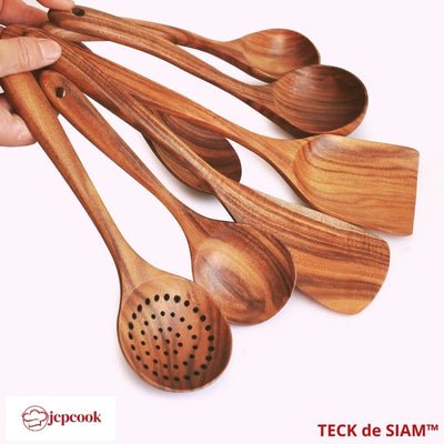 ustensiles-de-cuisine-en-bois-de-teck-lot-de-7